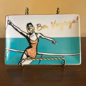 Rosanna Inc. Patio Party Bon Voyage Painted Porcelain Trinket Tray